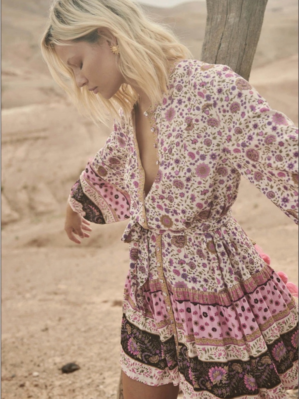 SPELL & THE GYPSY: Lady Untamed Tunic Floral Mini Dress, size M